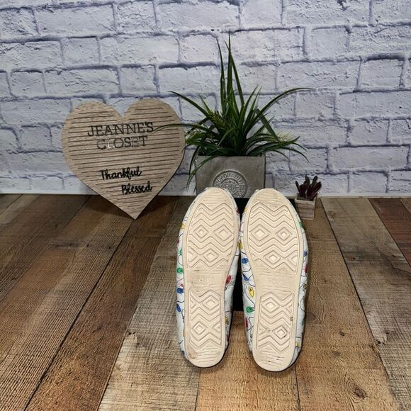 Toms Grey Glacier Glow In The Dark Women Shoe Size 9 Christmas Lights - Picture 9 of 9